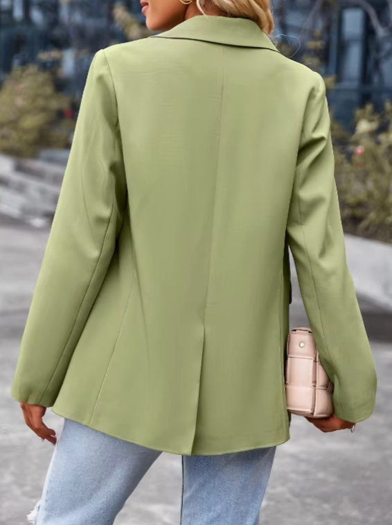 Dam Blazer Lös Passform Polyester för Vardags och Fest 4