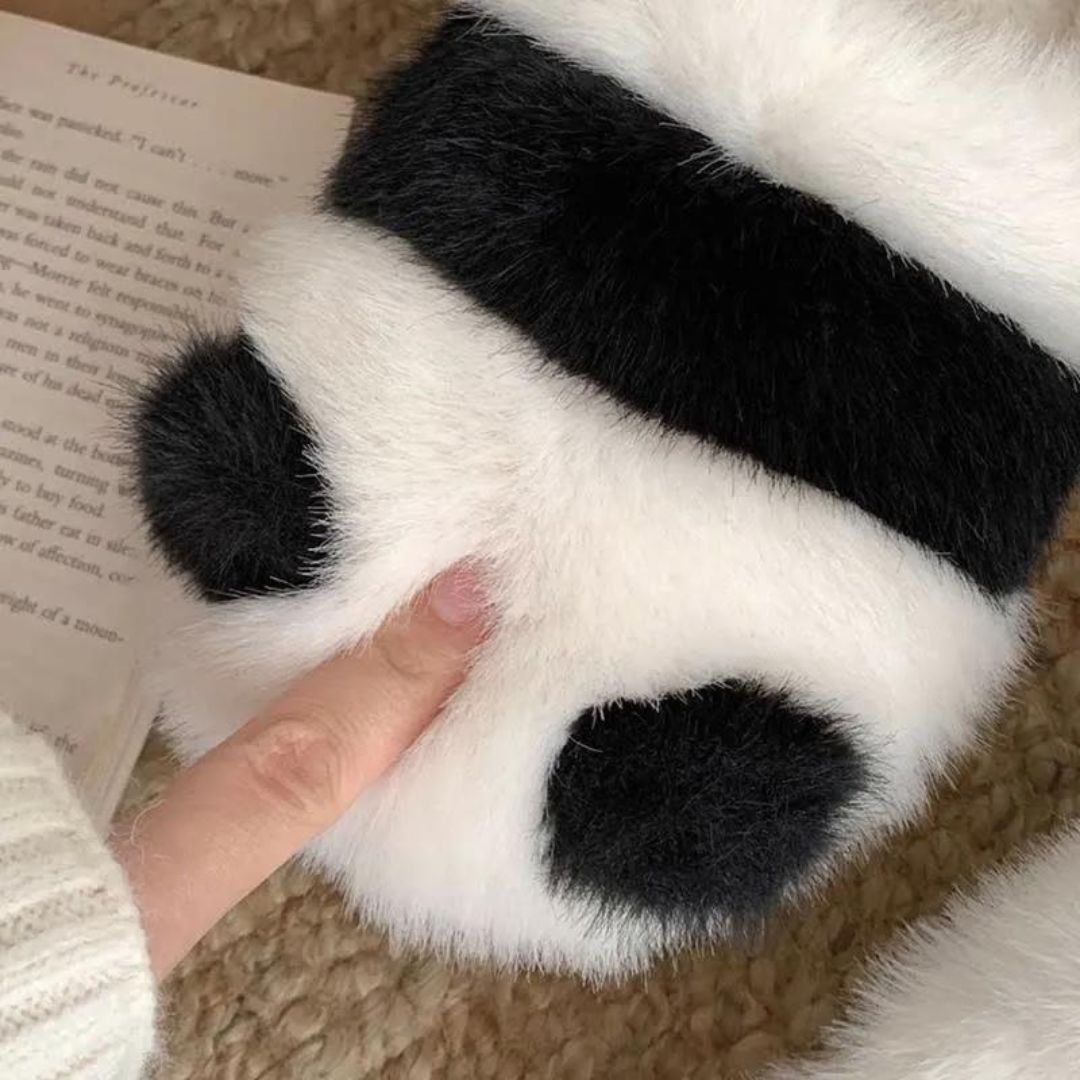 Mysiga Inomhus Tofflor Dam i Plysch med Tecknad Panda Design – Bekväma och Stilsäkra för Hemmet 5