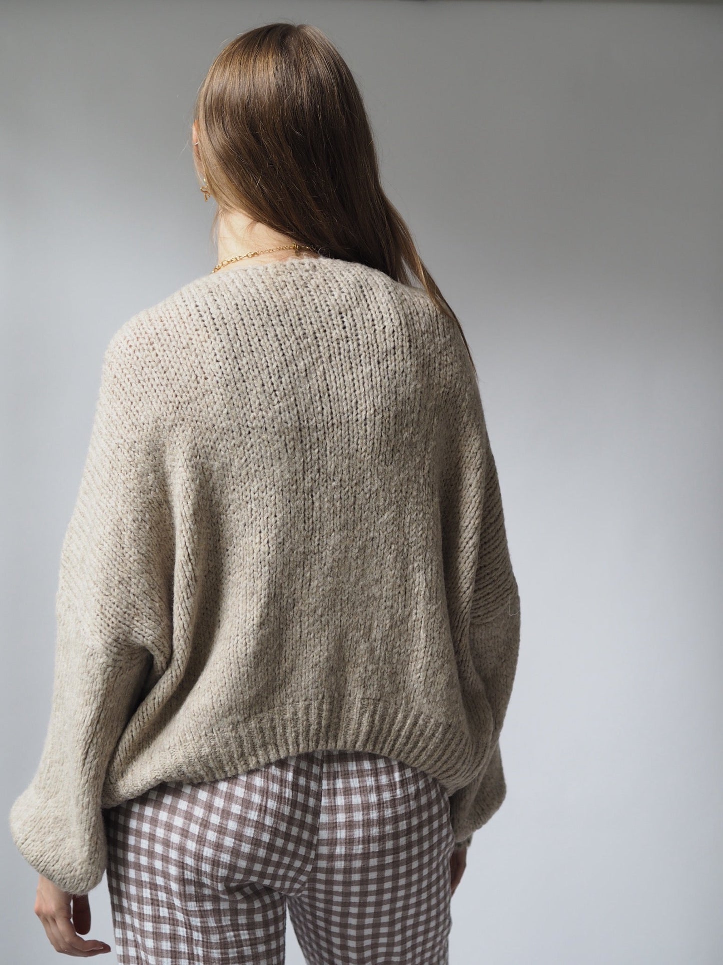 Dam Cardigan Enfärgad Design med Bindande Bälte Mjuk Material-2