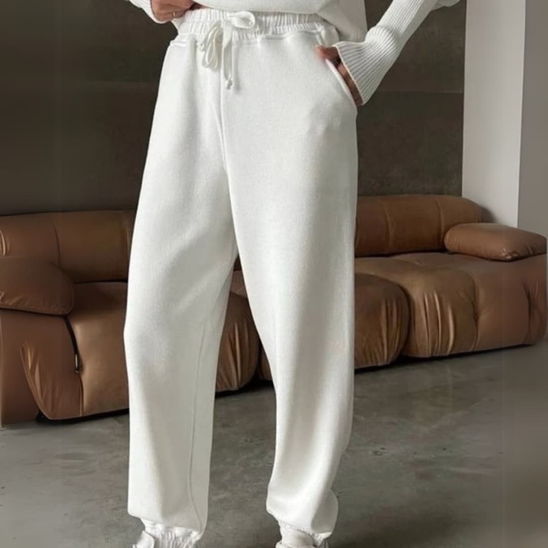 Dam Tvådelat Sportset Halvdragkedja Polyester med Elastisk Midja-2