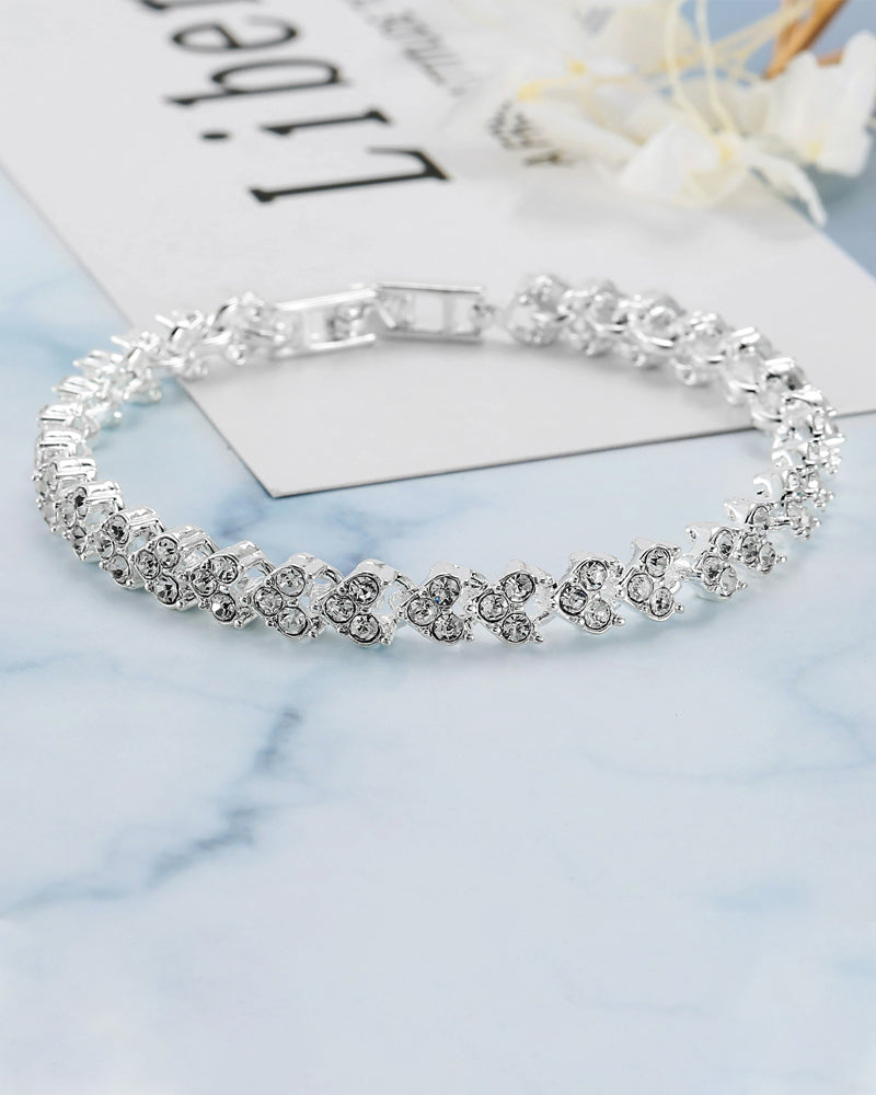 Kvinnors Tennisarmband Silver med Hjärt-Zirkoniumstenar Elegant Design-3
