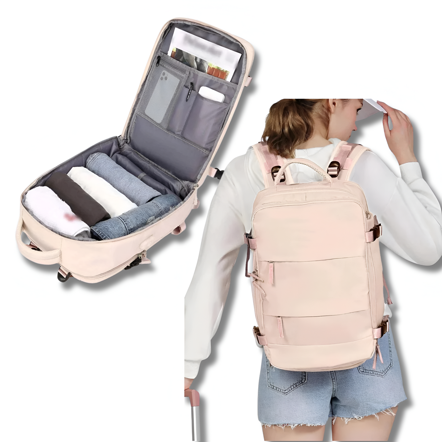 Unisex Ryggsäck Stor Kapacitet med USB-Laddning och Ergonomiska Axelremmar 5