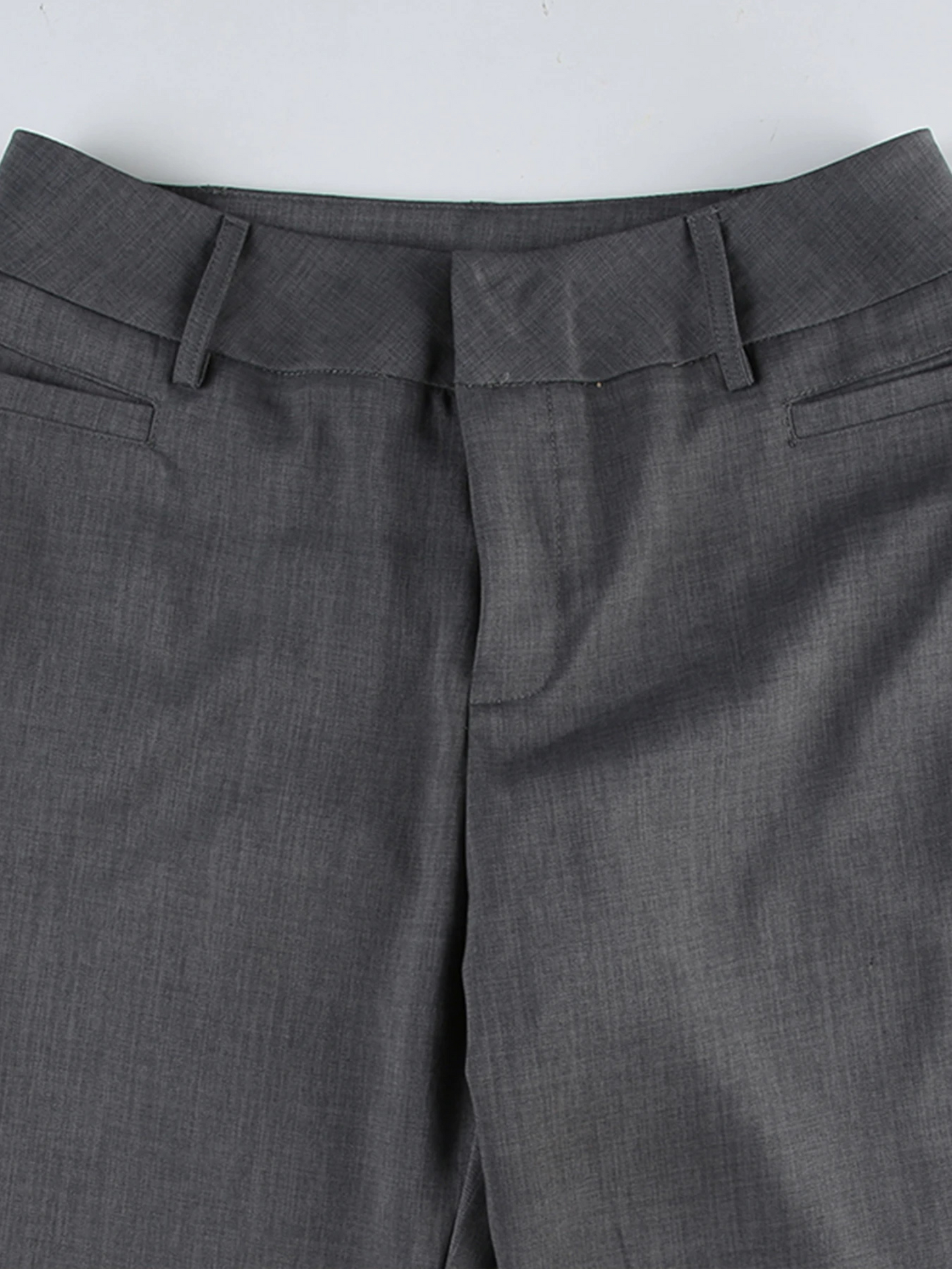 Dam Byxor Hög Midja Polyester Grå-6