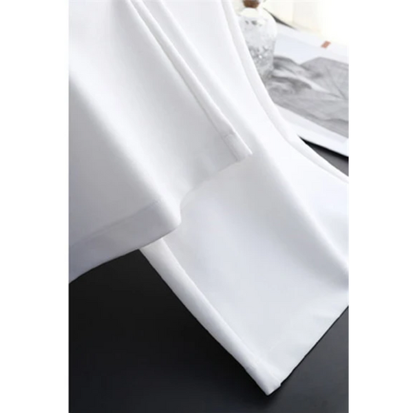 Dam Byxor Hög Midja Figurformande Slagbyxor i Högkvalitativt Tyg-6