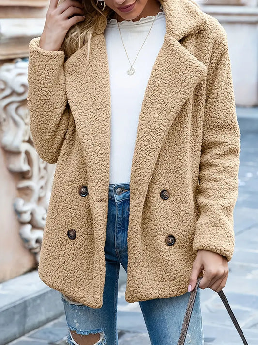 Damjacka Ull med Lapels Modern Design-1