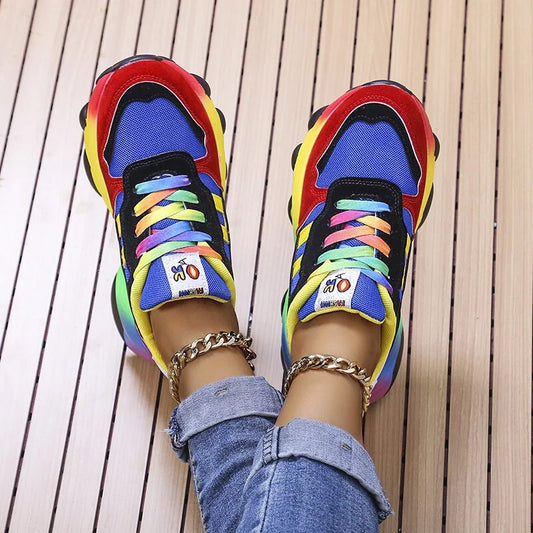 Dam Sneakers Ortopedisk Design Andningsbar Syntetisk-1