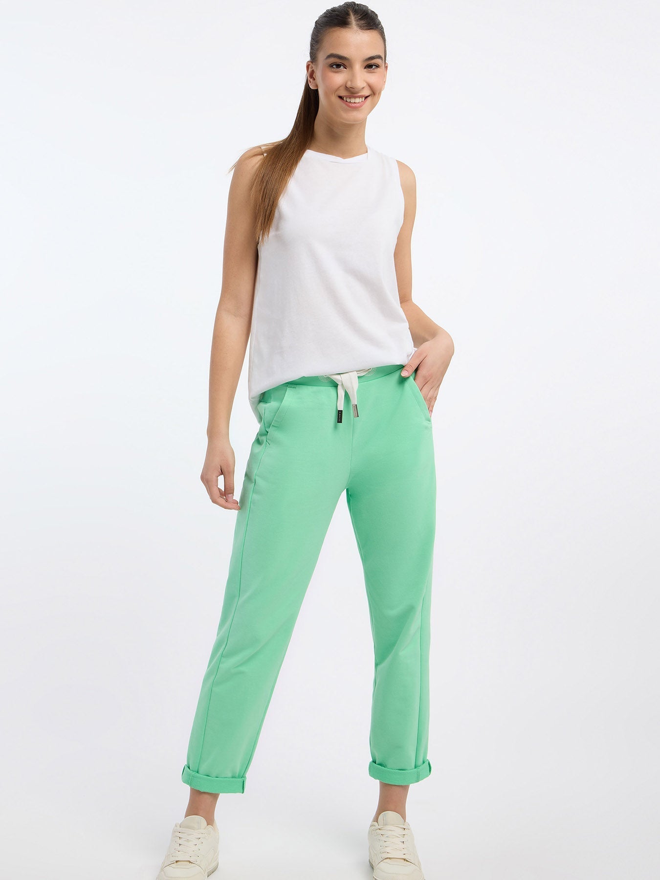 Herrbyxor Sportiga Med Ribbad Insats 100% Bomull-3