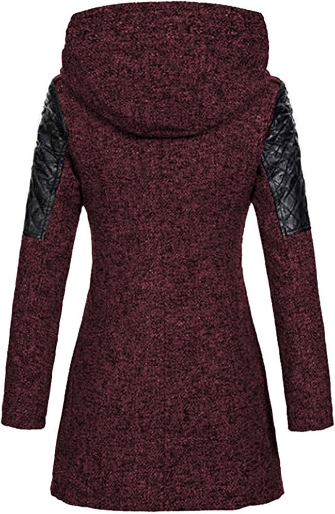 Lång Vinterrock Dam Modern Design Högkvalitativt Material-3