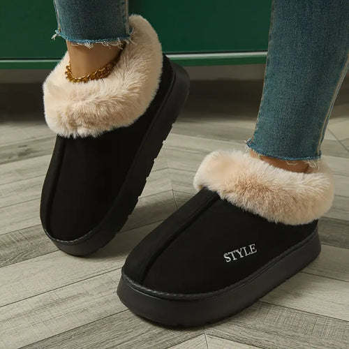 Fodrade Vinterstövlar Dam Plysch Design för Kallt Väder-1