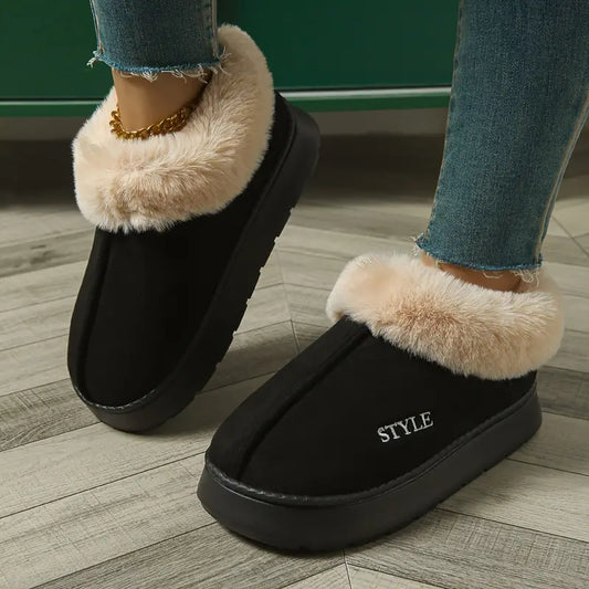 Fodrade Vinterstövlar Dam Plysch Design för Kallt Väder-1