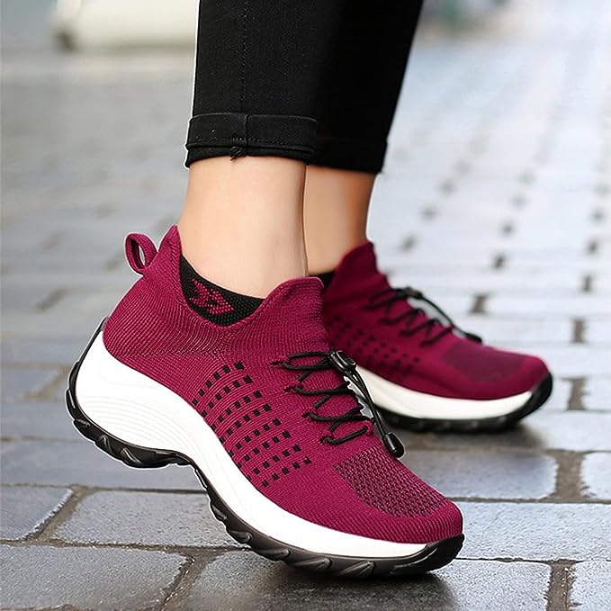 Dam Sportskor Sportig Design Mesh Komfortabel Vadderad Sula-4