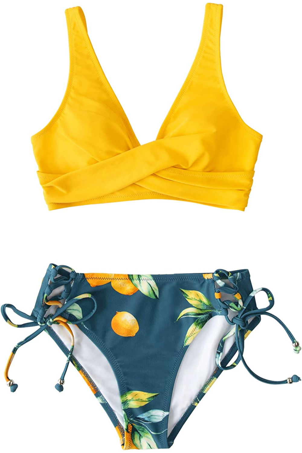 Dam Bikini Citroninspirerad med Remmar i Högkvalitativt Material 5