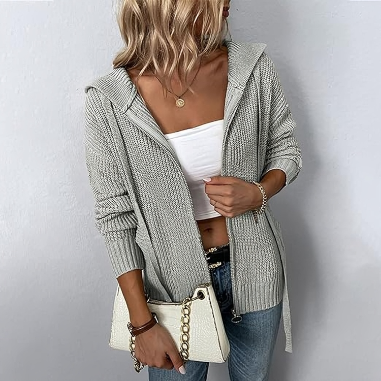 Dam Huvjacka Cardigan Stil Mjuk Material 7