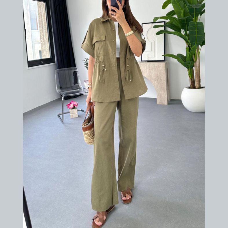 Dam 2-delad Uppsättning Kortbyxor och Topp Hållbart Tyg 7