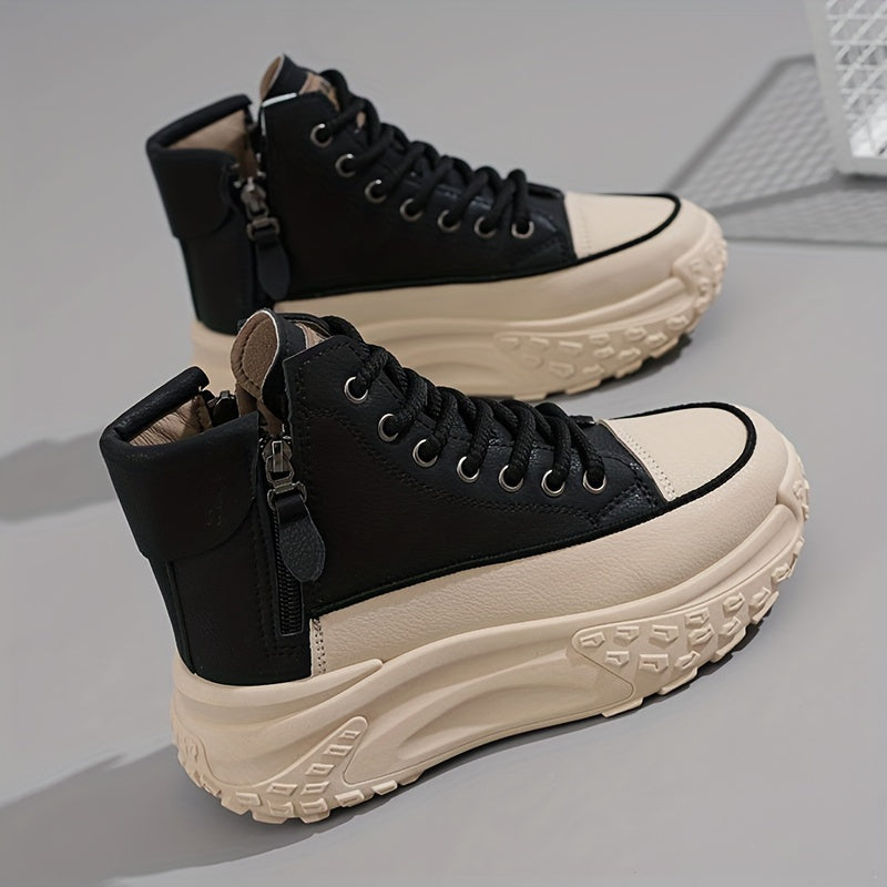 Dam Sneakers Ankelhöga Plattform Textil Casual-5