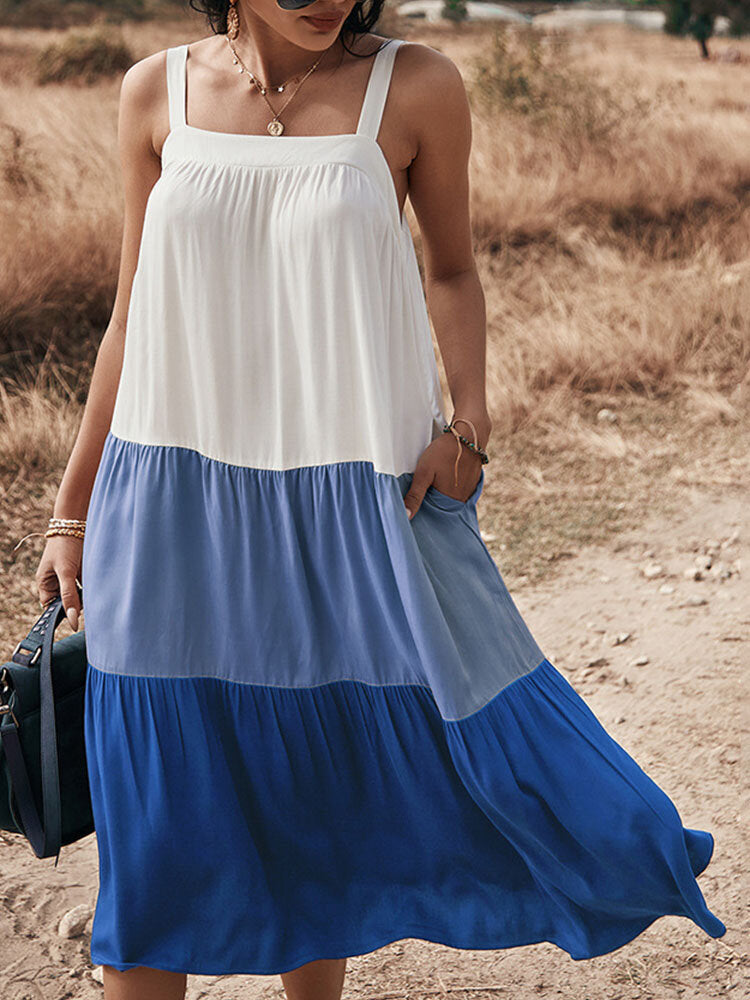 Variant image for Kvinnors Midi Klänning Avslappnad Bomull med Fickor-5