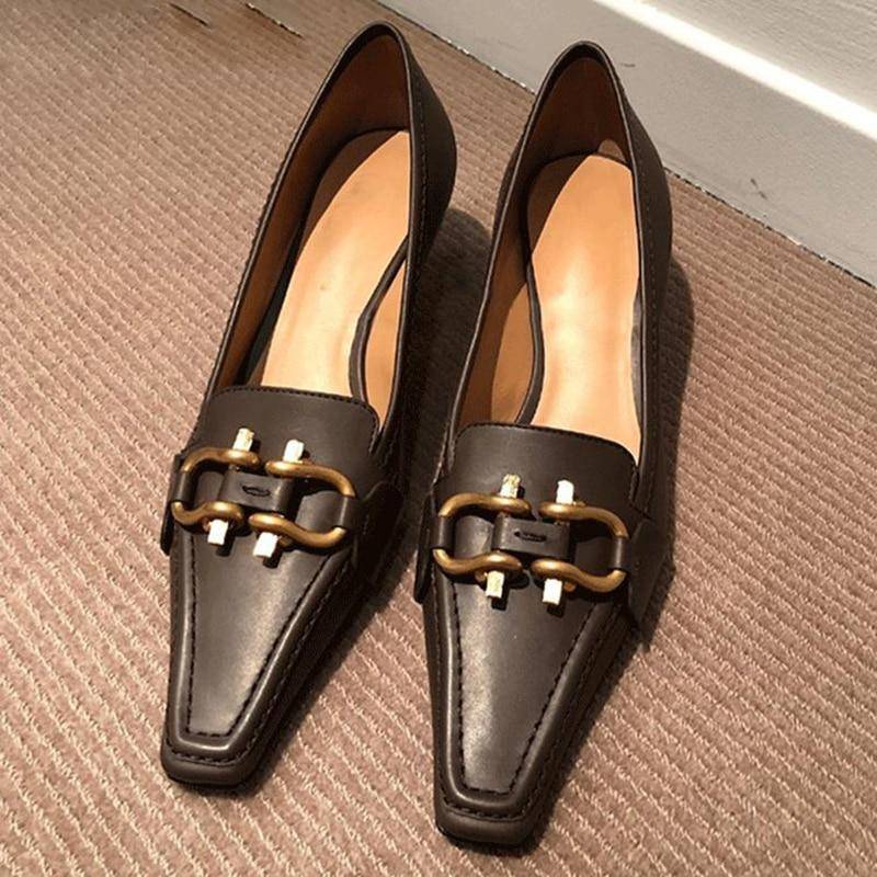 Dam Pumps Söt Kattdesign Mikrofiber Låg Klack-6