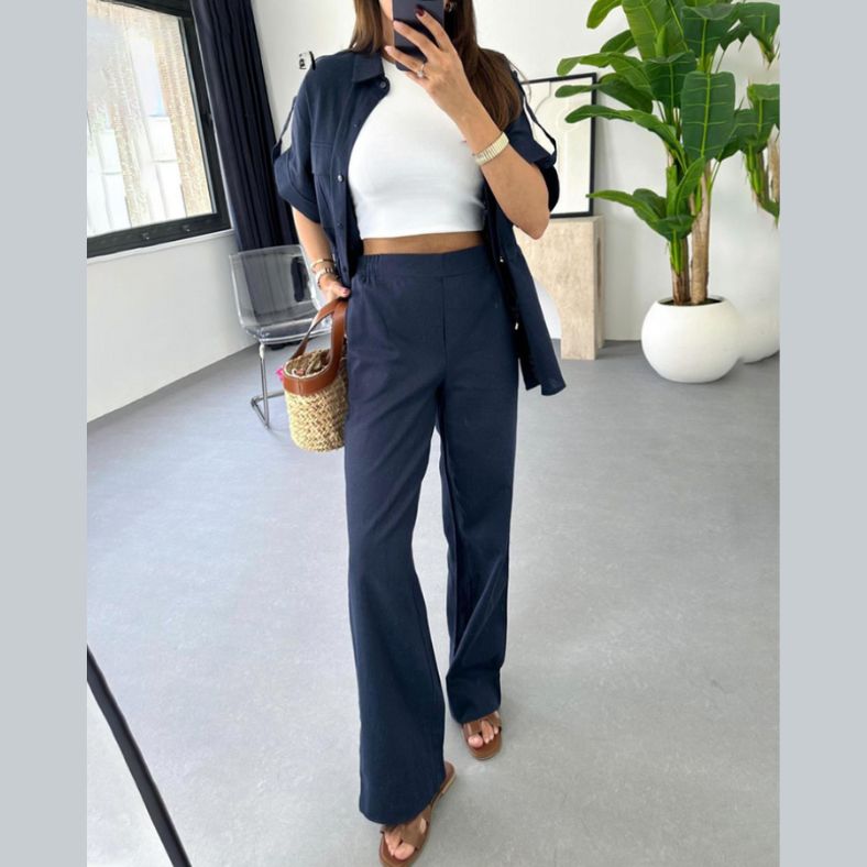 Dam 2-delad Uppsättning Kortbyxor och Topp Hållbart Tyg 2