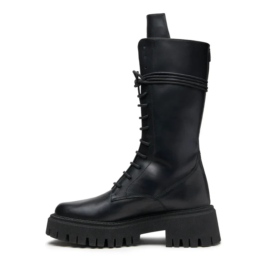 Dam Stövlar Spetsdesign Ekosläder med Justerbar Snörning-2