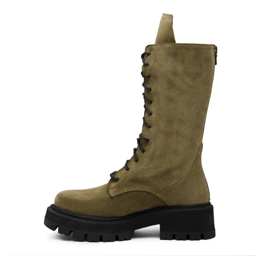 Dam Stövlar Spetsdesign Ekosläder med Justerbar Snörning-4