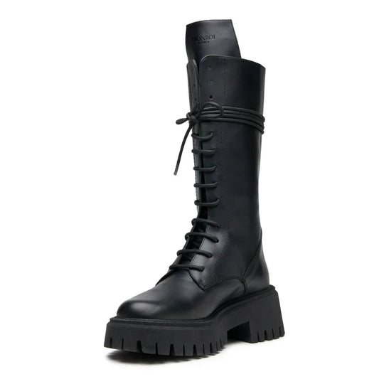 Dam Stövlar Spetsdesign Ekosläder med Justerbar Snörning-1