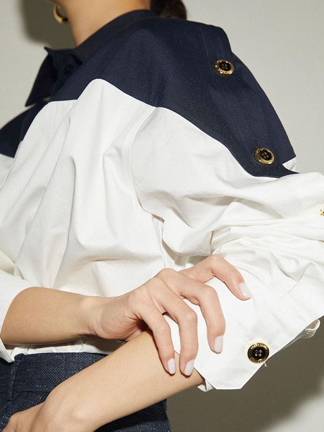 Herr Cardigan Jacka Långärmad Stickad Bomull Kontrastfärger-3