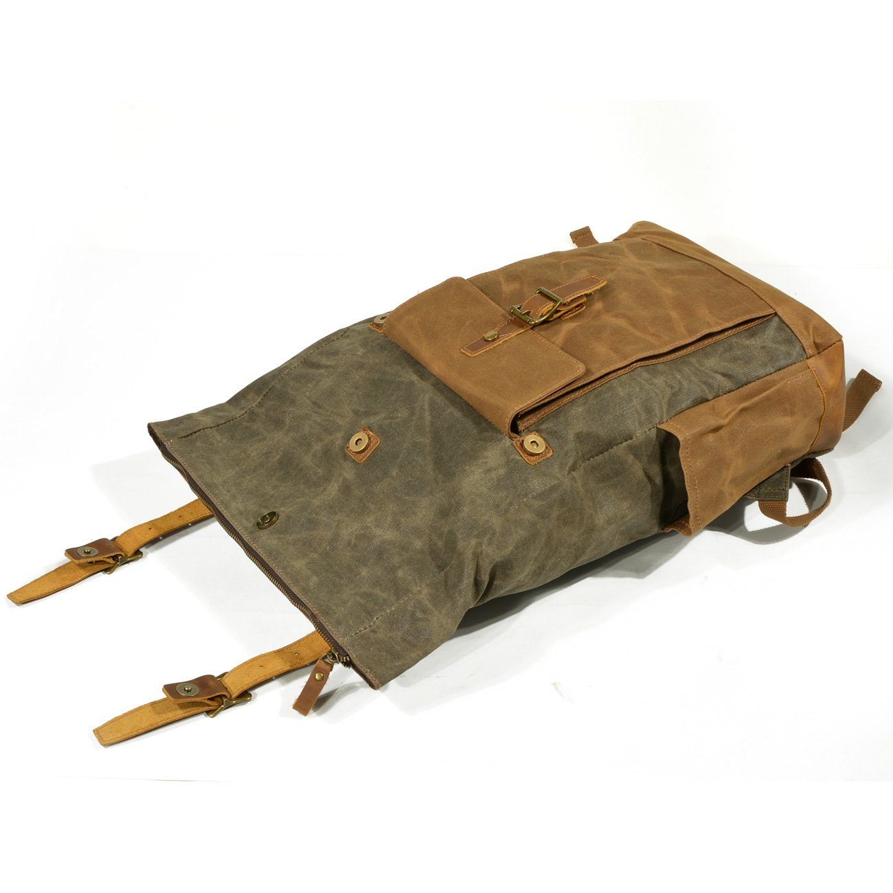 Herr Ryggsäck Canvas Robust Läder 6
