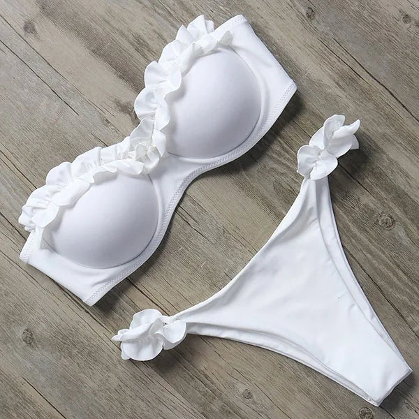Variant image for Dam Bikini Utan Bärare Unikt Mönster Nylon Spandex-19