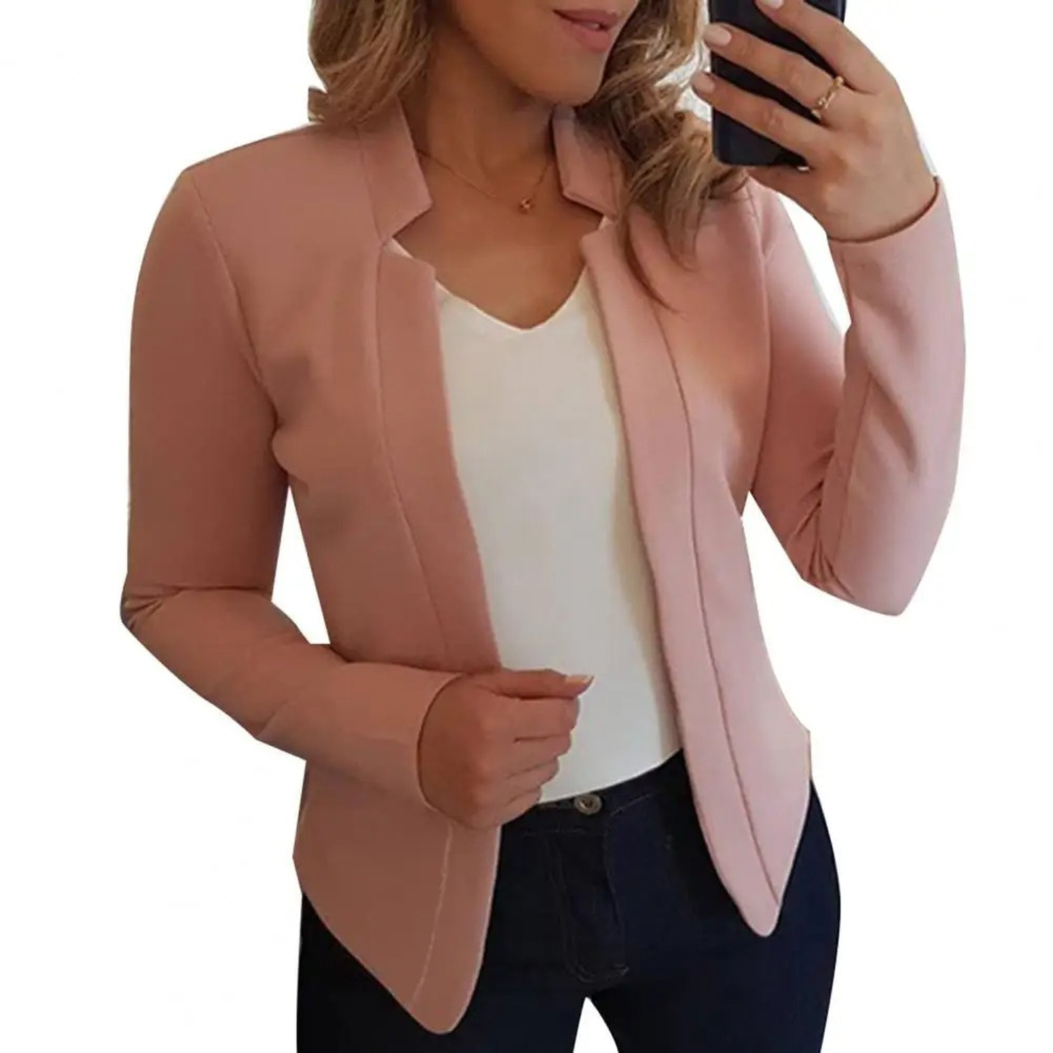 Variant image for Dam Blazer Skräddarsydd Polyester för Kontorsarbete Elegant Design-37