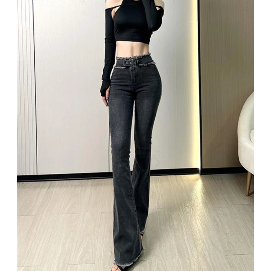 Dam Byxor Hög Midja 100% Bomull Casual Stil-2