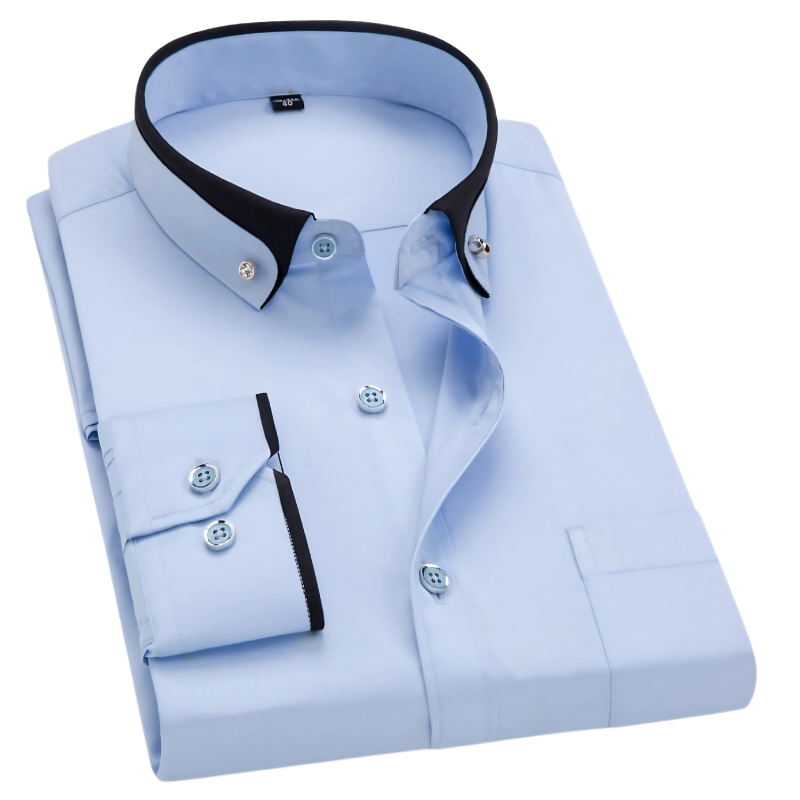 Variant image for Herrskjorta Långärmad Trendig Bomull Modern Passform-36