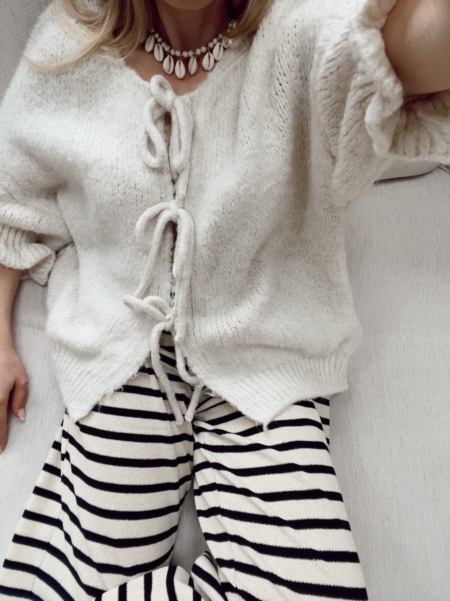 Variant image for Kvinnors Cardigan Med Bindande Band Polyester-8