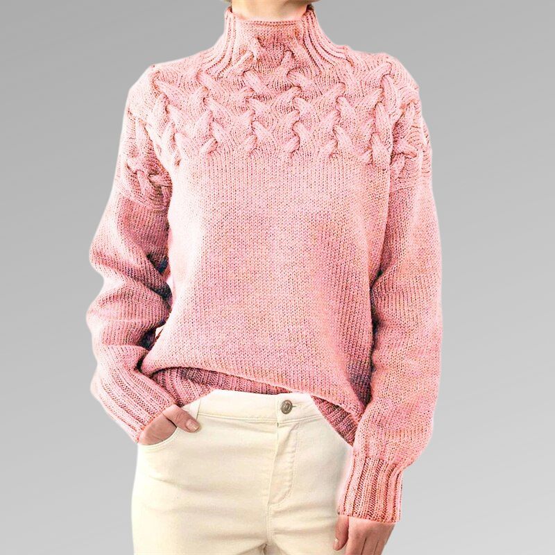 Variant image for Dam Turtleneck Tröja Mjuk Akrylblandning Varm och Bekväm-31