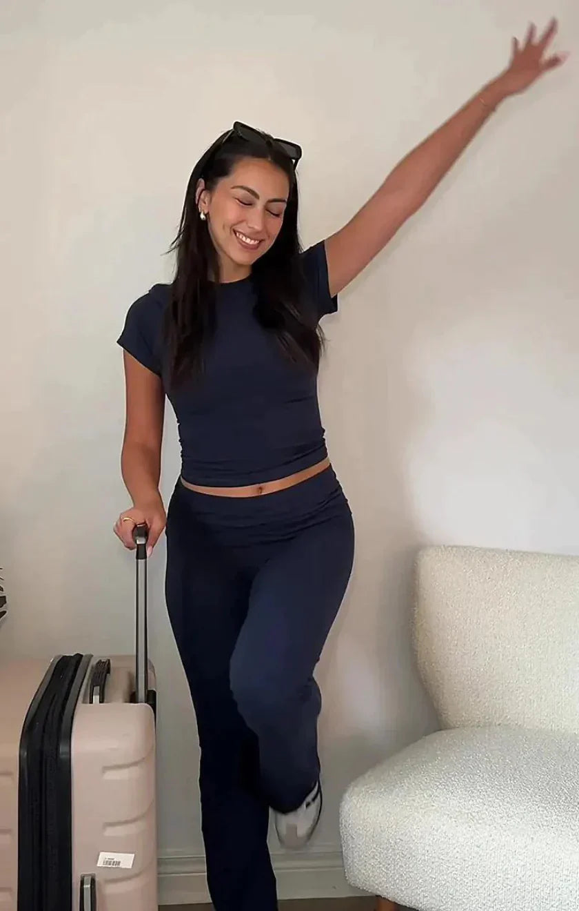 Damer Lounge Set i Bomull Jersey Elegant Design för Avkoppling 10