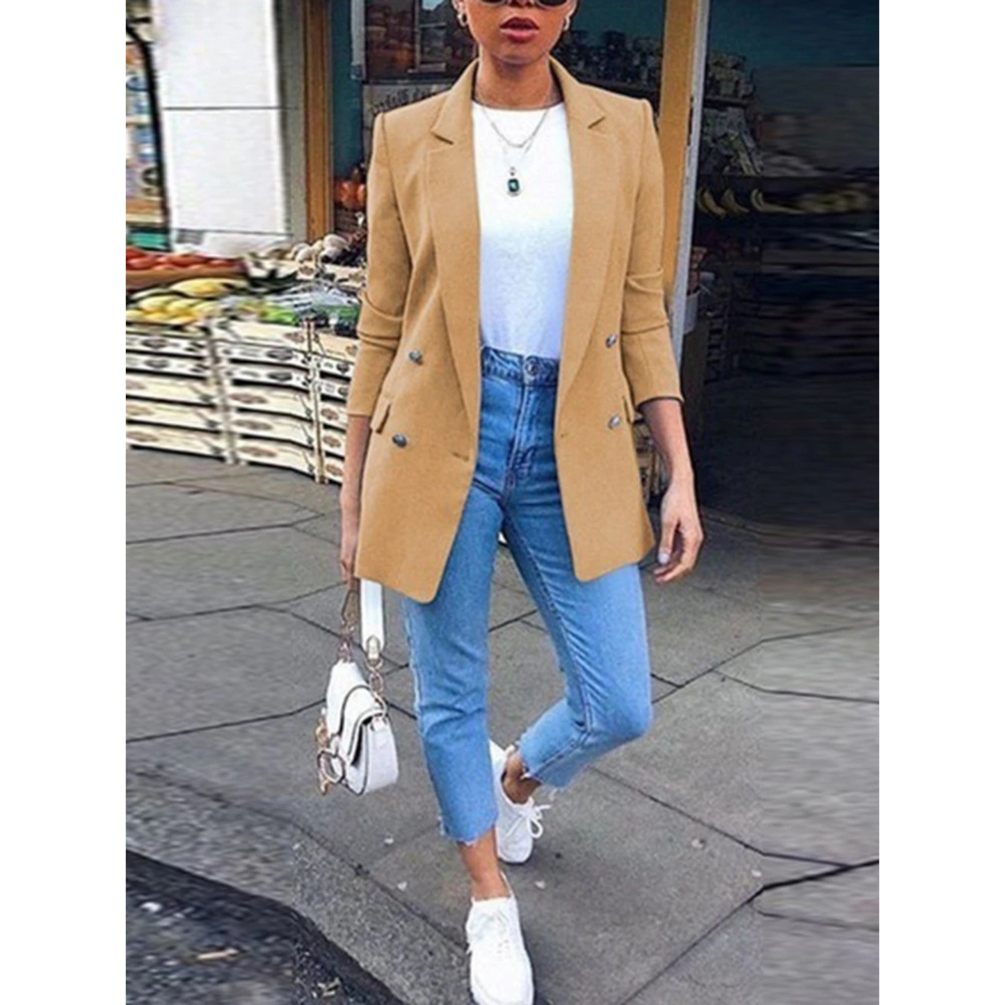 Variant image for Kvinnors Blazer Medellängd Enkel Design Högkvalitativt Material-49