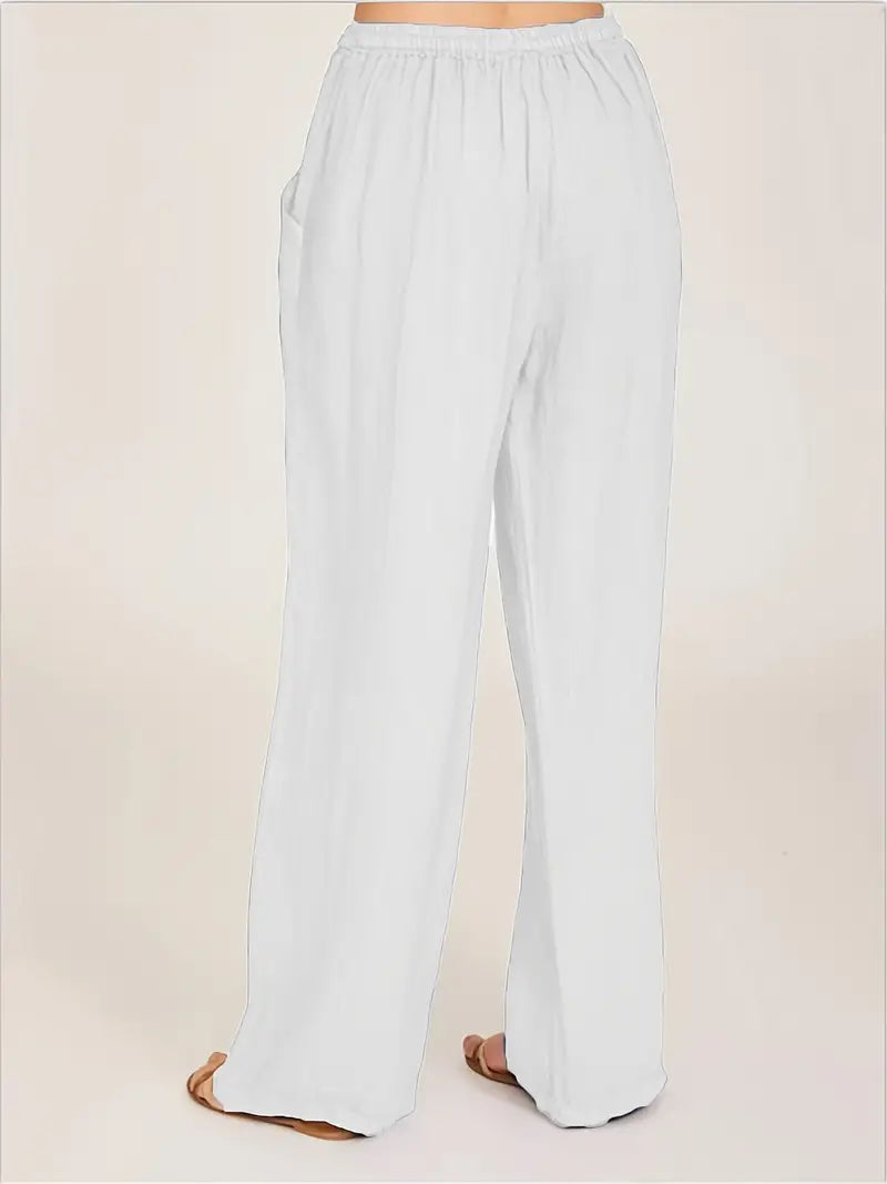 Snygga Byxor Dam Bred Ben Justerbar Midja Polyester 5