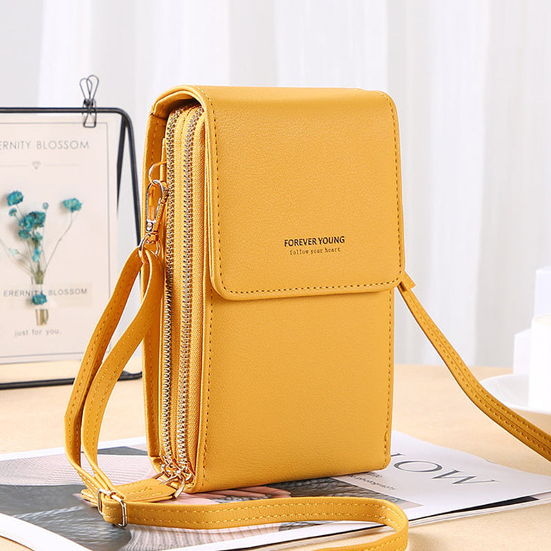 Dam Crossbody Väska Transparent Mobilfack Hållbart Syntetmaterial-4