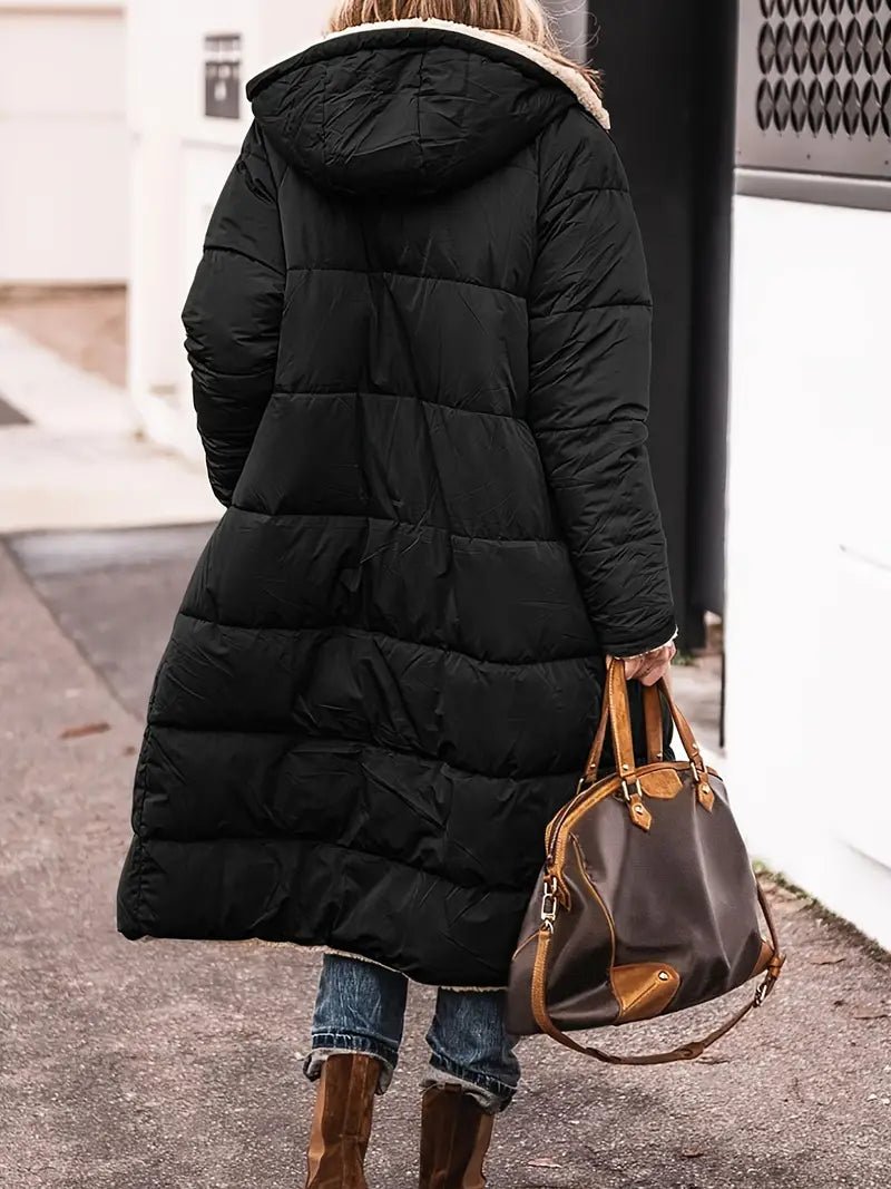 Damjacka Vändbar Fleece Modern Pufferjacka-6