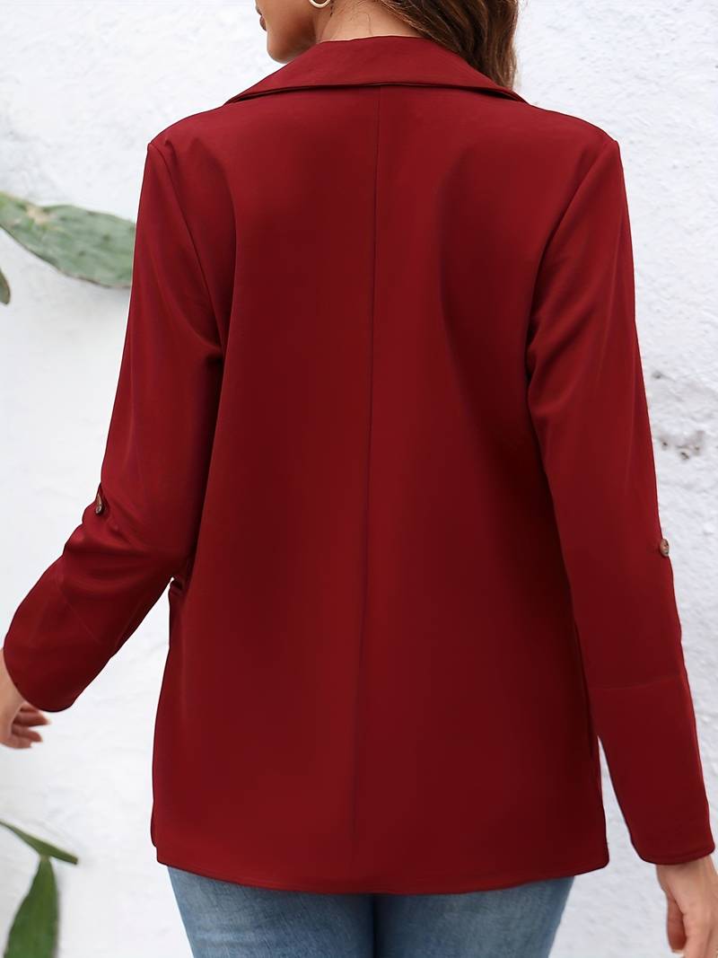 Dam Lång Vinterjacka Trendig Polyester med Fickor-5