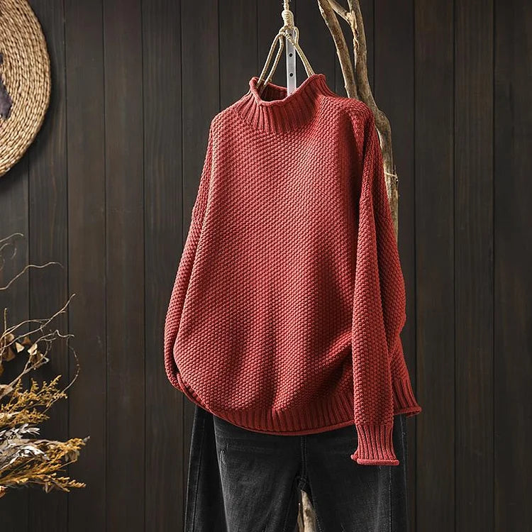 Dam Rullkrage Tröja Långärmad i Akrylpolyester – Mångsidig och Bekväm för Kyliga Dagar, Flera Färger 4