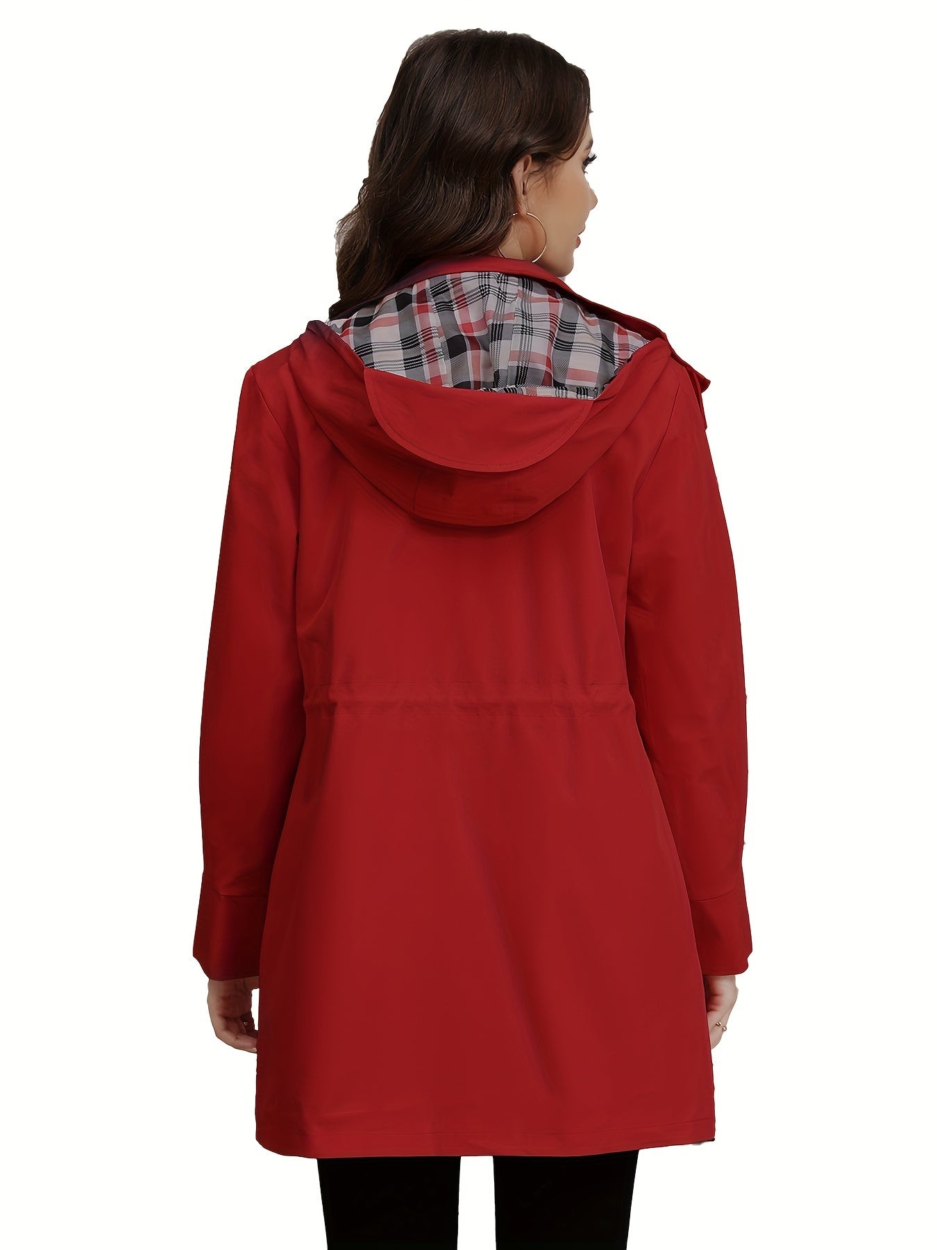 Kvinnojacka med Huva Elegant Polyester med Väska 3