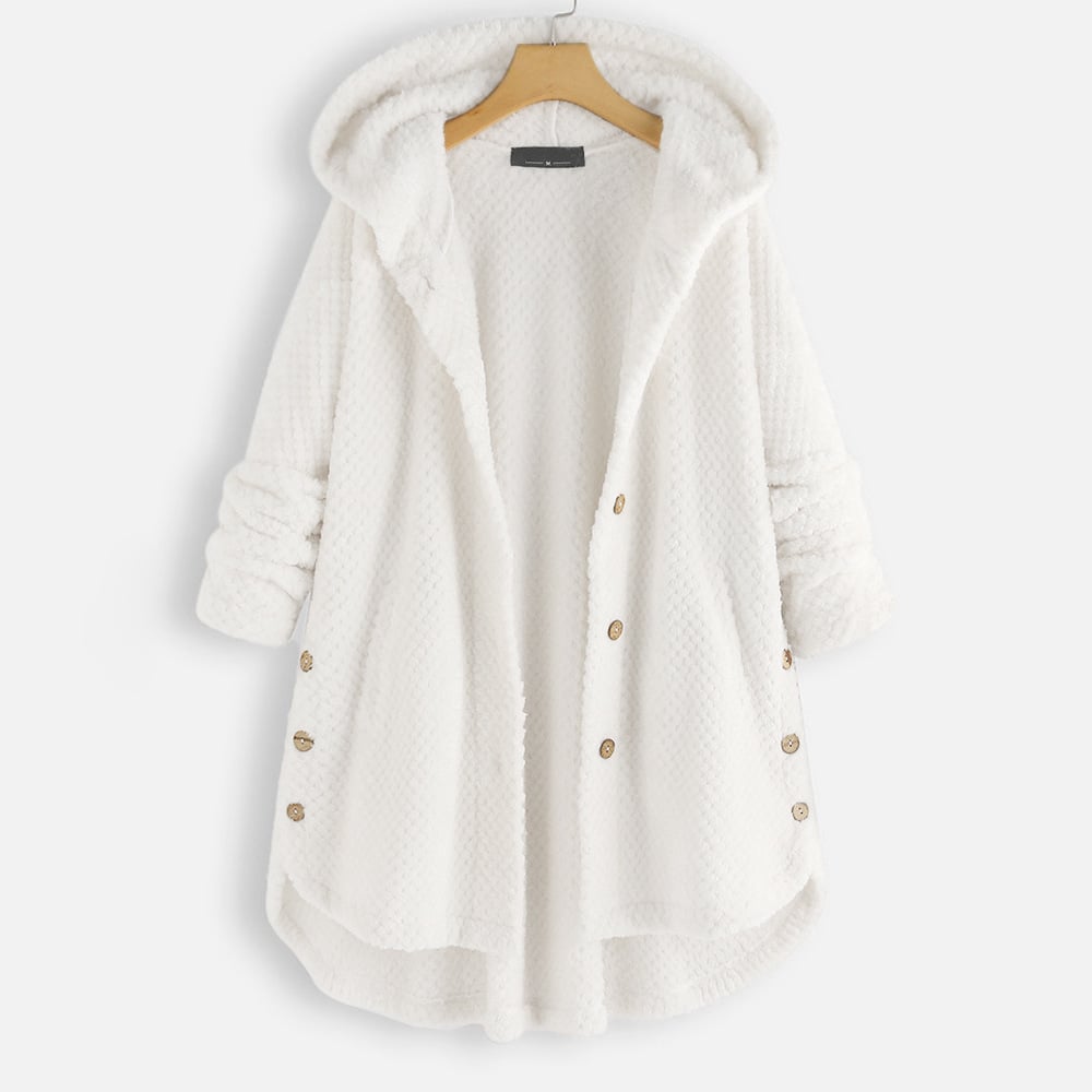 Dam Vändbar Fleecejacka med Huva Mjuk och Bekväm Fleece 8