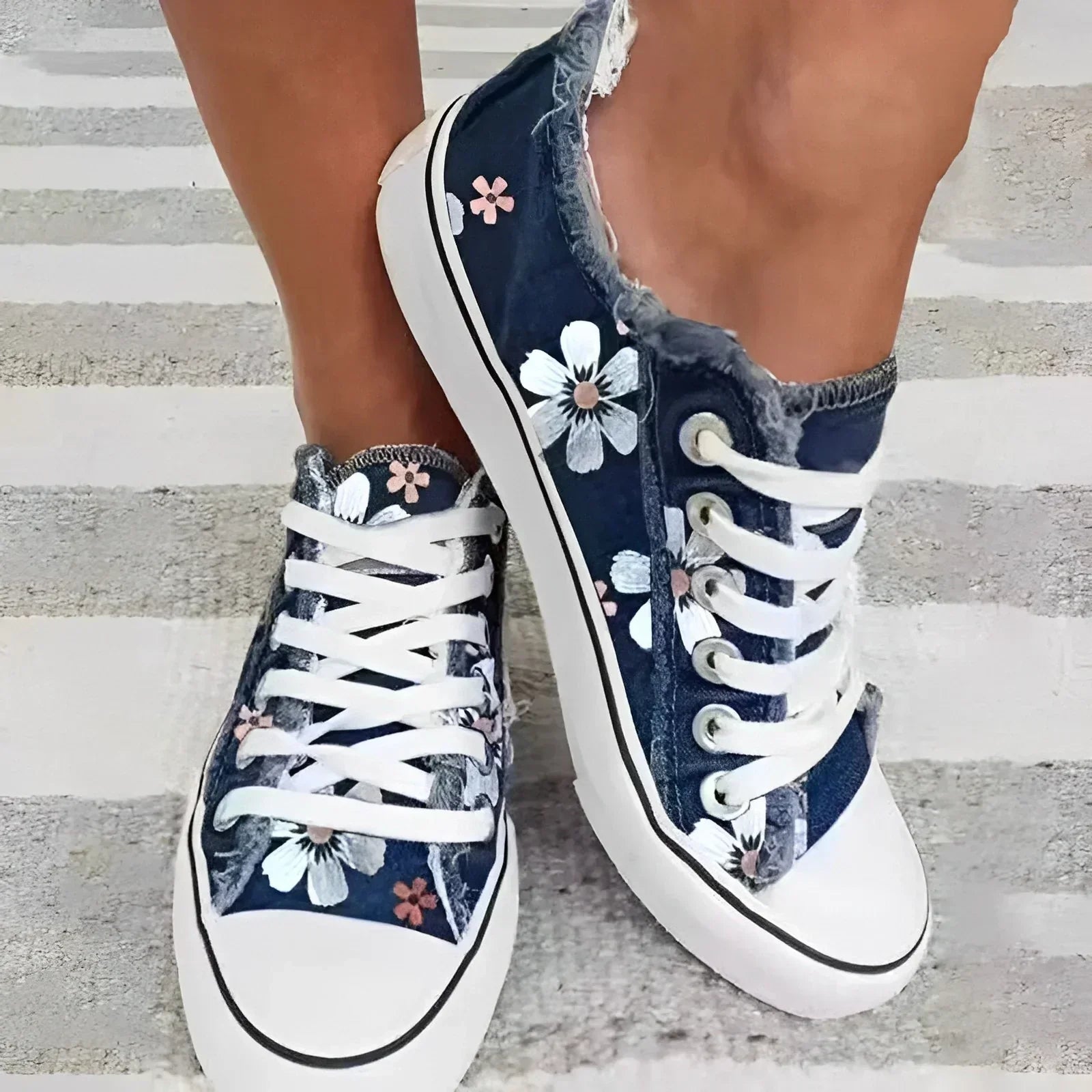Variant image for Kvinnors Sneakers Blommönster Lätt Textil Skor-10