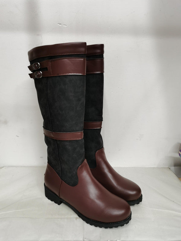 Kvinnors Utomhusstövlar Hög Axel Läder Mocka