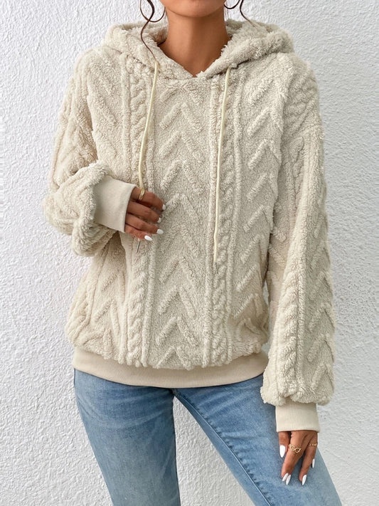 Kvinnor Hoodie Avslappnad Design Mjuk Tygblandning-1