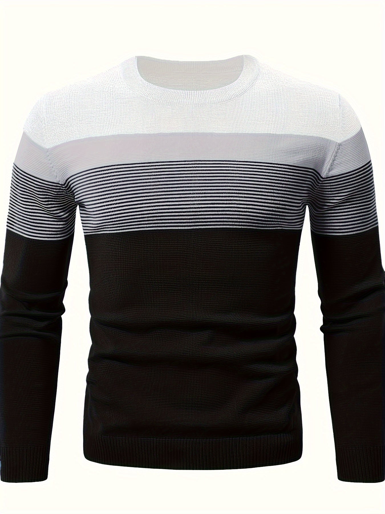 Variant image for Randig Herrtröja R-Halsringning Medelstort Stretchigt Tyg-6