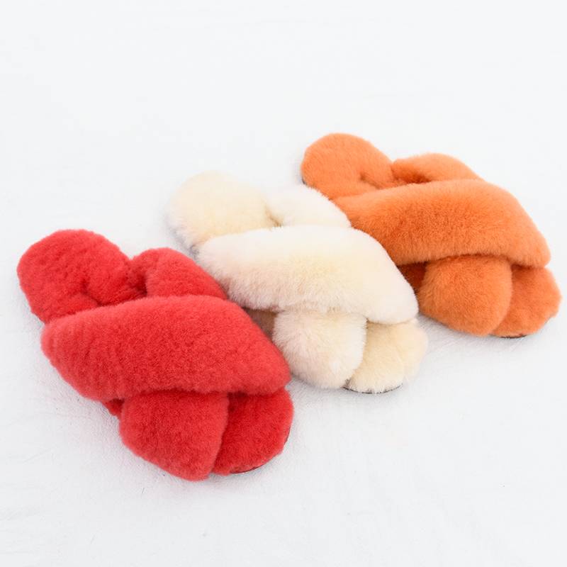 Dam Sandaler Plysch Gummi Platta Slippers-3