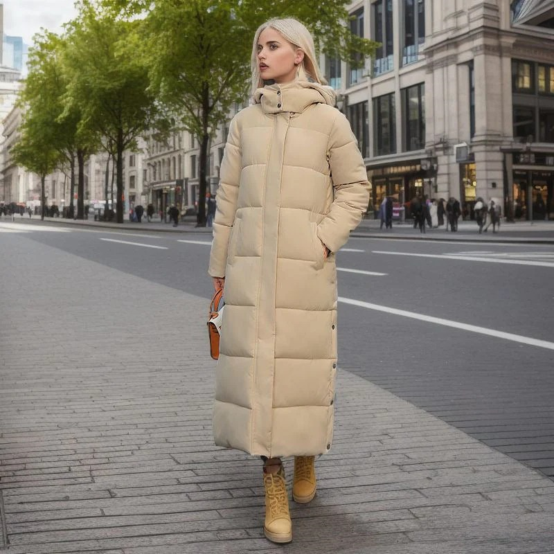 Variant image for Lång Vinterrock Dam Bomull Elegant Parka-1