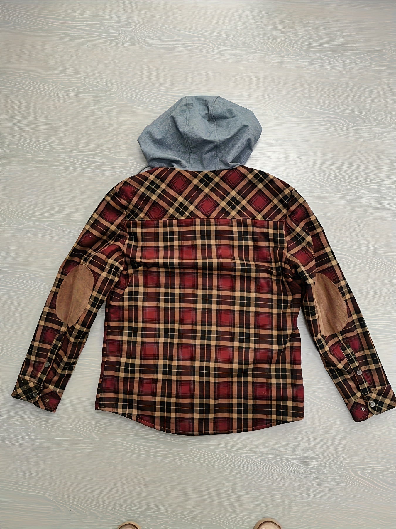 Herrkappa Utställd Karomönster Värmande Material med Huva 3
