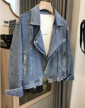 Dam Jeansjacka Tropisk Stil Hållbar Denim 4